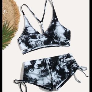 SHEIN 2 Piece Swim Suit Shorts Tie Dye